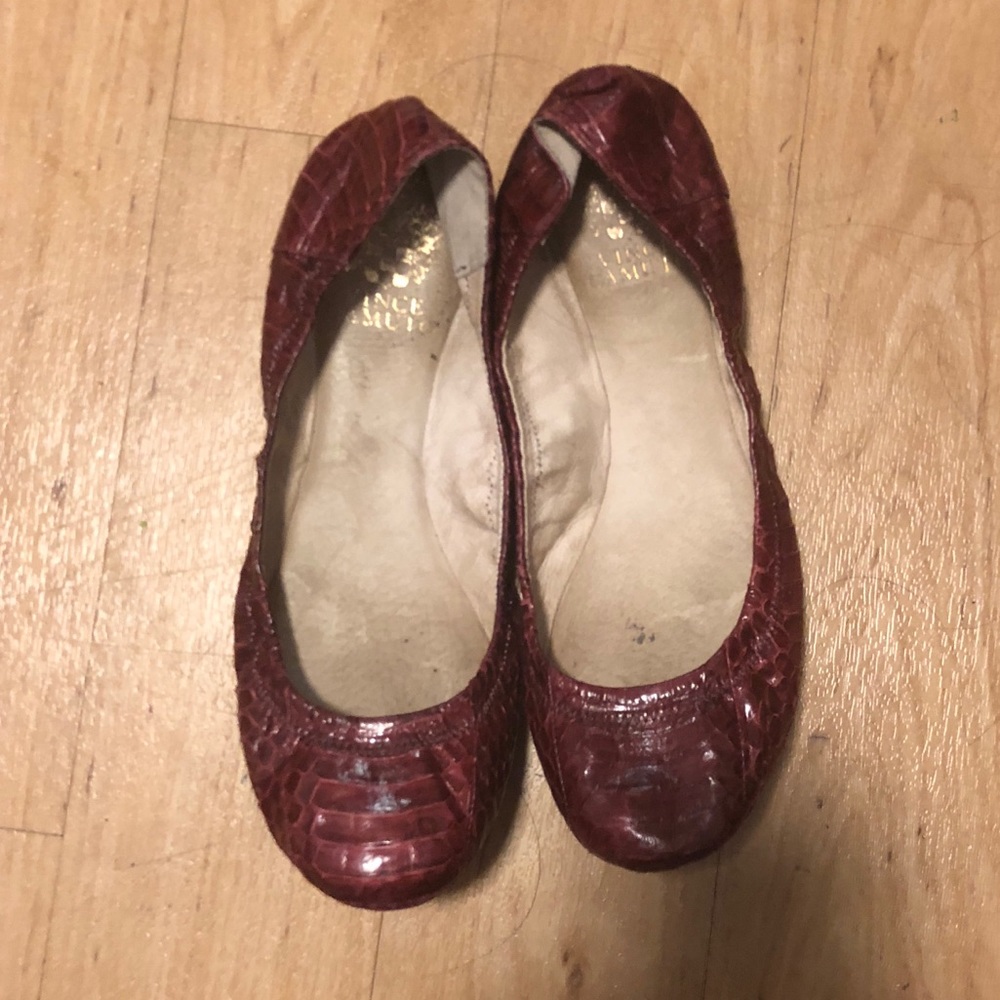 Vince Camuto red python flats